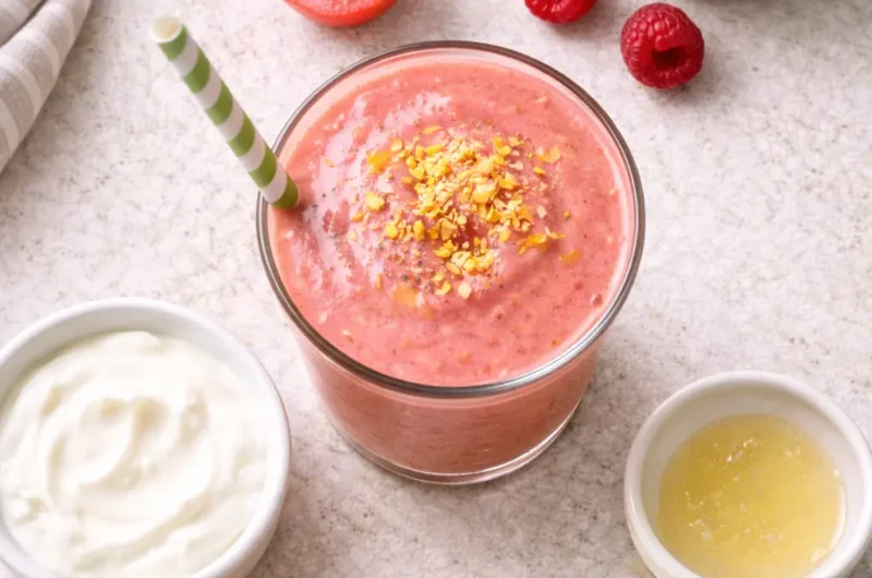 Kalorisnål Smoothie med Tomat, Hallon och Yoghurt