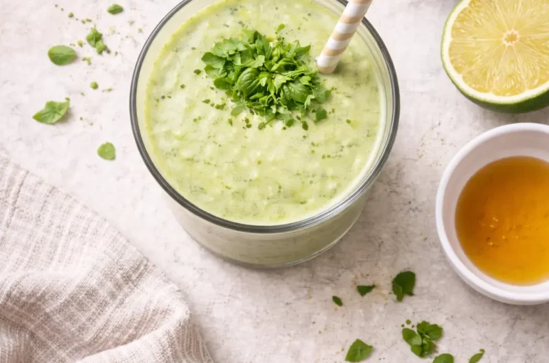 Antiinflamatorisk Smoothie med Basilika, Avokado och Lime