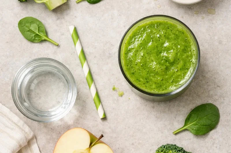 Nyttig Smoothie med Broccoli, Spenat och Äpple