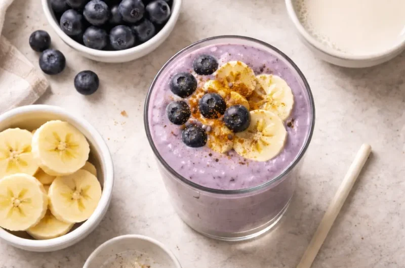 Antioxidativ Smoothie med Chaga, Blåbär och Mandelmjölk