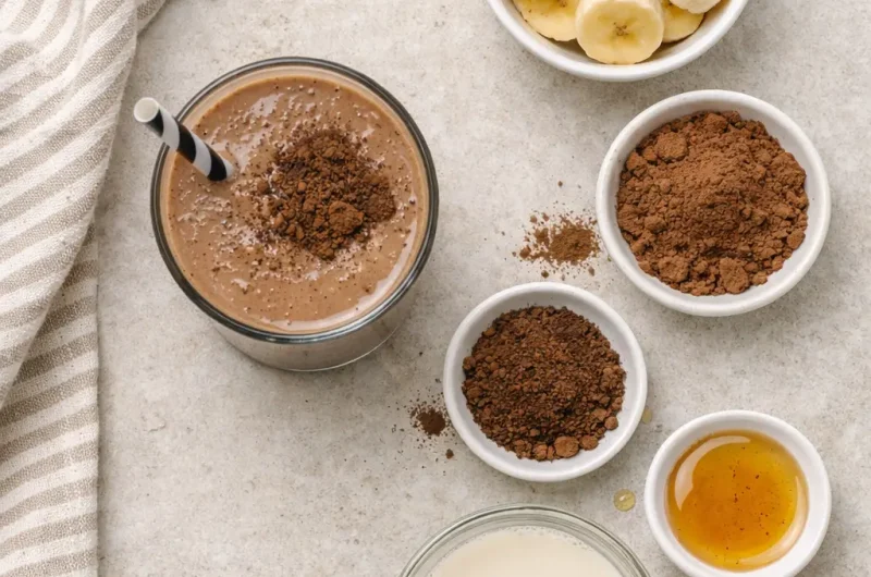 Antioxidativ Smoothie med Chaga, Kakao och Banan