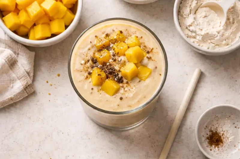 Enkel Smoothie med Chaga, Mango och Proteinpulver