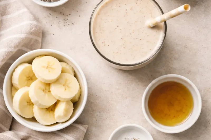 Enkel Smoothie med Chia, Banan och Mandelmjölk
