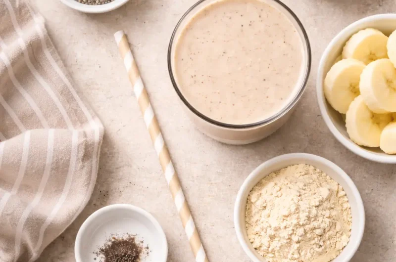Enkel Smoothie med Chia, Banan och Proteinpulver