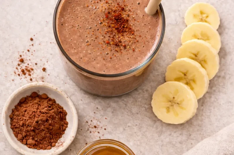 Antioxidativ Smoothie med Chili, Kakao och Banan