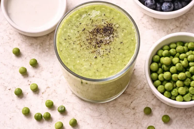 Kalorisnål Smoothie med Gröna ärtor, Blåbär och Mandelmjölk