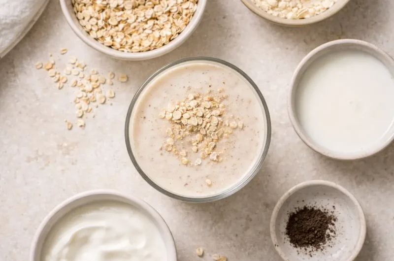 Frukost-Smoothie med Havregryn, Yoghurt och Proteinpulver