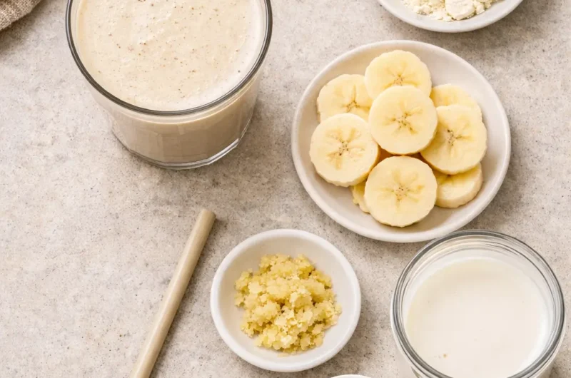 Vegansk Smoothie med Ingefära, Banan och Proteinpulver
