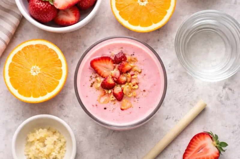 Detox-Smoothie med Ingefära, Jordgubbar och Apelsin