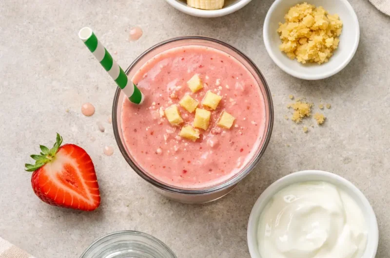 Antioxidativ Smoothie med Ingefära, Jordgubbar och Banan