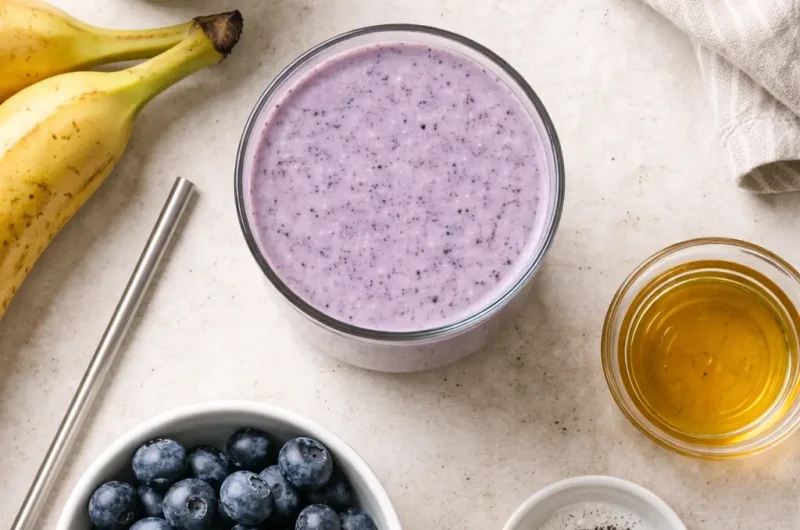 Enkel Smoothie med Kefir, Blåbär och Banan
