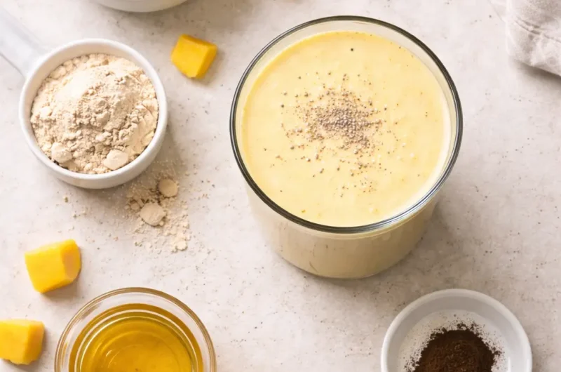Enkel Smoothie med Kefir, Mango och Proteinpulver