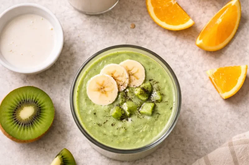 Enkel Smoothie med Kiwi, Apelsin, Banan och Mandelmjölk