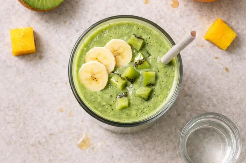 Tropisk Smoothie med Kiwi, Apelsin, Banan och Mango