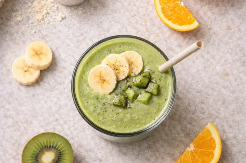 Enkel Smoothie med Kiwi, Apelsin och Proteinpulver