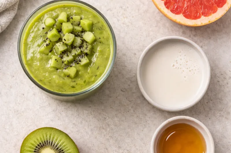 Enkel Smoothie med Kiwi, Grapefrukt och Mandelmjölk