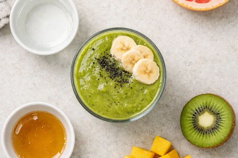Tropisk Smoothie med Kiwi, Grapefrukt och Mango