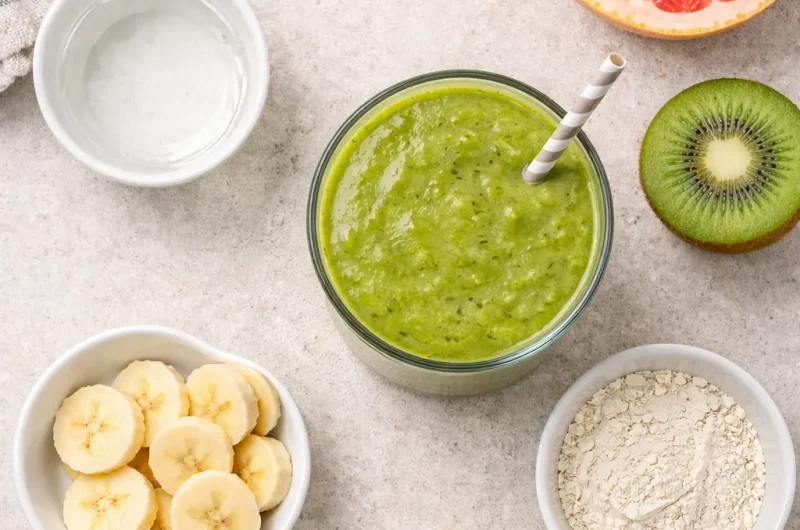 Enkel Smoothie med Kiwi, Grapefrukt och Proteinpulver