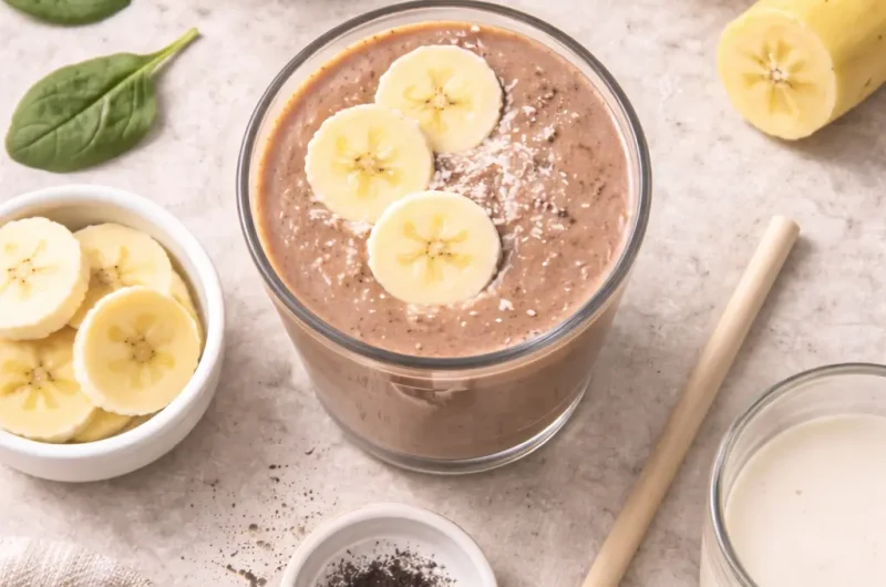 Enkel Smoothie med Kokos, Banan och Kakao