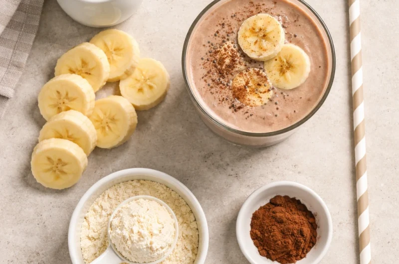 Kaloririk Smoothie med Kokosmjölk, Banan och Proteinpulver