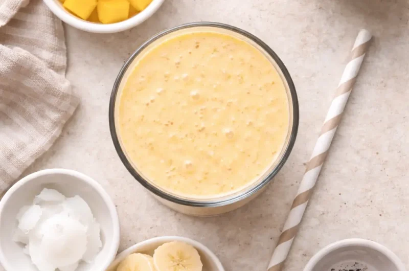 Enkel Smoothie med Kokosolja, Mango och Banan