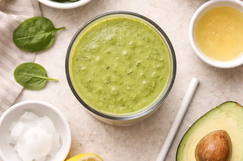 Nyttig Smoothie med Kokosolja, Spenat och Avokado