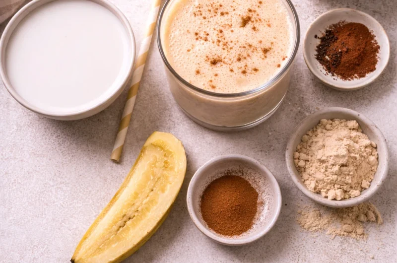 Enkel Smoothie med Mandelmjölk, Banan och Proteinpulver