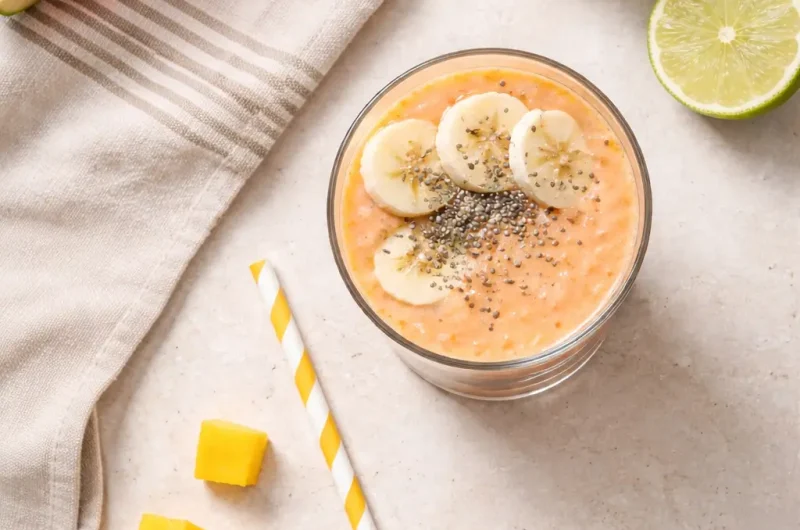 Enkel Smoothie med Mango, Vattenmelon och Proteinpulver
