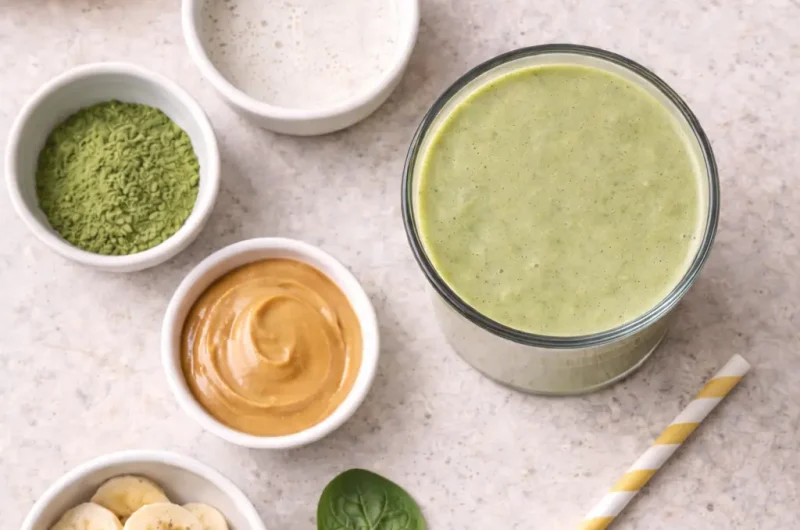 Enkel Smoothie med Matcha, Banan och Jordnötssmör