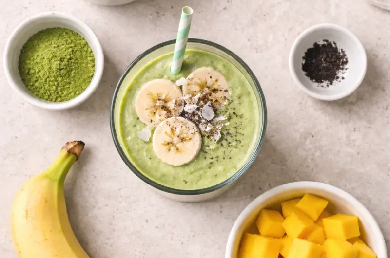 Enkel Smoothie med Matcha, Mango och Banan
