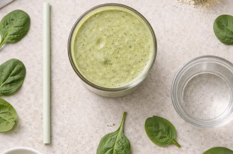 Nyttig Smoothie med Matcha, Spenat och Proteinpulver