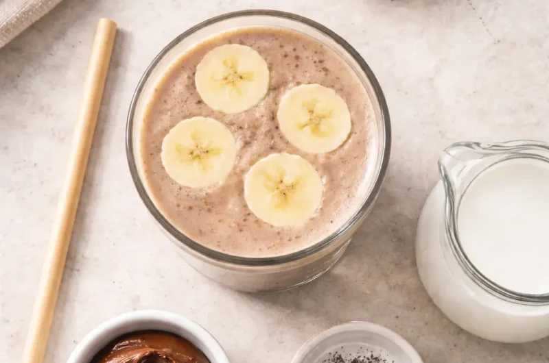 Enkel Smoothie med Nutella, Banan och Proteinpulver