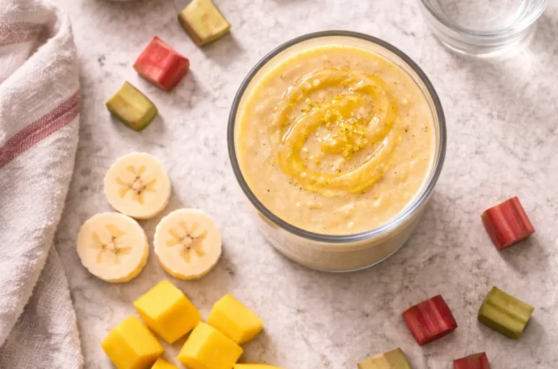 Enkel Smoothie med Rabarber, Banan och Mango