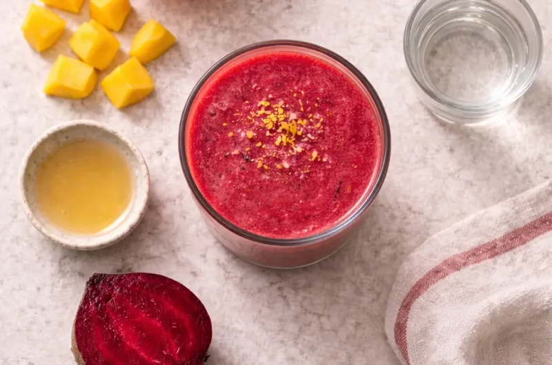 Beet Detox Smoothie med Rödbeta, Apelsin och Mango
