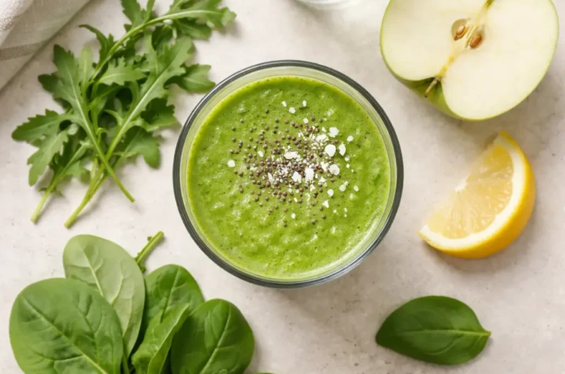 Nyttig Smoothie med Ruccola, Spenat och Äpple