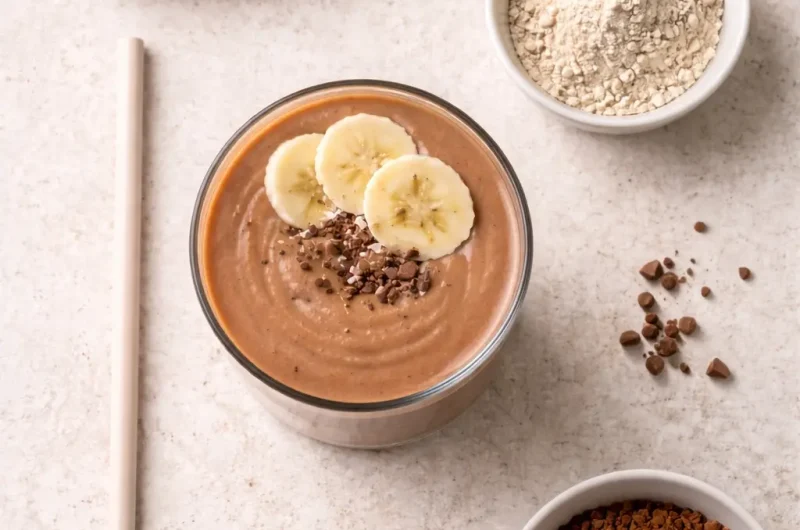 Enkel Smoothie med Sötpotatis, Kakao och Proteinpulver