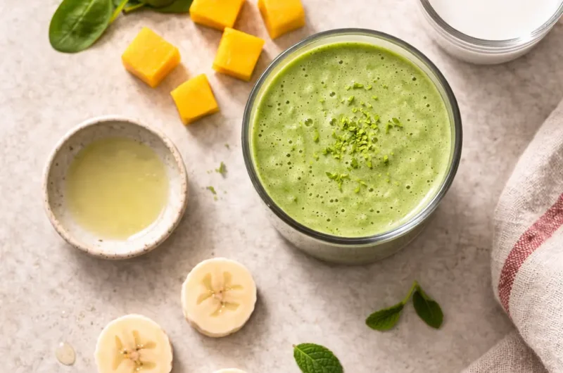 Nyttig Smoothie med Spenat, Kokosmjölk och Mango
