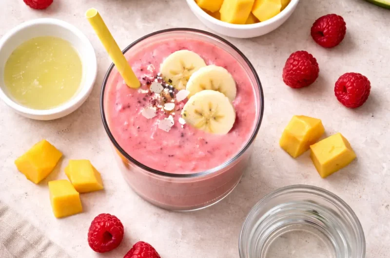 Detox-Smoothie med Vattenmelon, Hallon och Mango