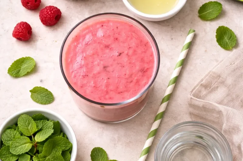 Detox-Smoothie med Vattenmelon, Hallon och Mynta