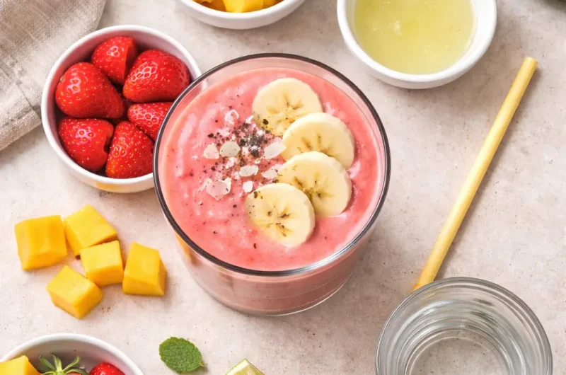 Detox-Smoothie med Vattenmelon, Jordgubbar och Mango