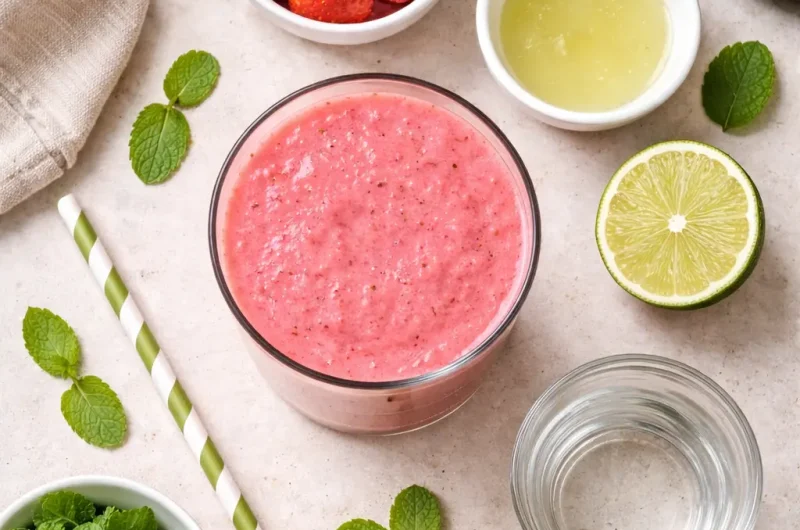 Detox-Smoothie med Vattenmelon, Jordgubbar och Mynta